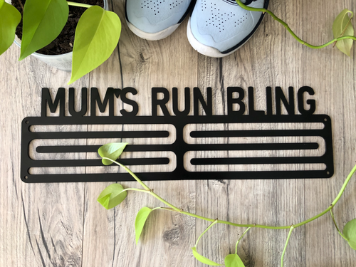 For the running mum. Elegant medal hangers to display all the hard earned bling from the fun runs, the trail run series, the ultras, the half marathons, the City to Surf's...I could go on. Powdercoated classic Matt Black. comes in 6 or 8 bar versions