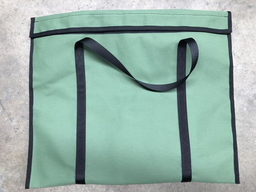 Heavy Duty green canvas bag for storage and carrying flat pack fire pits. Made in western Australia. 